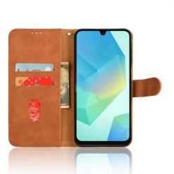 Lacné Kryty | Samsung Galaxy A16 4G/5G Peňaženkové puzdro Solid hnedé | Lacné Kryty