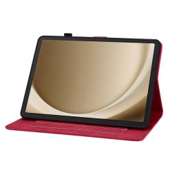 Lacné Kryty | Knižkové puzdro Embossing Pattern Ľalia červené – Samsung Galaxy Tab A9+ / A11+ | Lacné Kryty