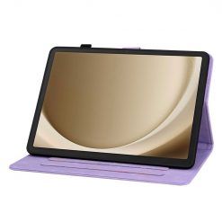 Knižkové puzdro Embossing Pattern Ľalia fialové – Samsung Galaxy Tab A9+ / A11+ | Lacné Kryty Lacné Kryty | Knižkové puzdro Embossing Pattern Ľalia fialové – Samsung Galaxy Tab A9+ / A11+ | Lacné Kryty