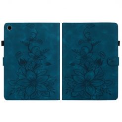Knižkové puzdro Embossing Pattern Ľalia modré – Samsung Galaxy Tab A9+ / A11+ | Lacné Kryty Lacné Kryty | Knižkové puzdro Embossing Pattern Ľalia modré – Samsung Galaxy Tab A9+ / A11+ | Lacné Kryty