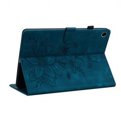 Knižkové puzdro Embossing Pattern Ľalia modré – Samsung Galaxy Tab A9+ / A11+ | Lacné Kryty Lacné Kryty | Knižkové puzdro Embossing Pattern Ľalia modré – Samsung Galaxy Tab A9+ / A11+ | Lacné Kryty