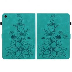 Knižkové puzdro Embossing Pattern Ľalia zelené – Samsung Galaxy Tab A9+ / A11+ | Lacné Kryty Lacné Kryty | Knižkové puzdro Embossing Pattern Ľalia zelené – Samsung Galaxy Tab A9+ / A11+ | Lacné Kryty