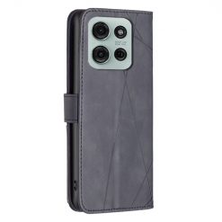 Lacné Kryty | Knižkové puzdro Rhombus čierne – Motorola Moto G75 5G | Lacné Kryty