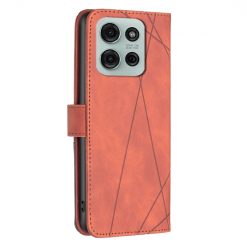 Lacné Kryty | Knižkové puzdro Rhombus hnedé – Motorola Moto G75 5G | Lacné Kryty