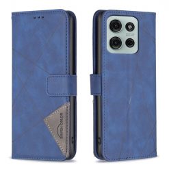 Lacné Kryty | Knižkové puzdro Rhombus modré – Motorola Moto G75 5G | Lacné Kryty