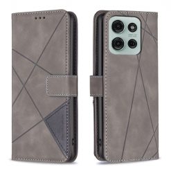 Lacné Kryty | Knižkové puzdro Rhombus sivé – Motorola Moto G75 5G | Lacné Kryty