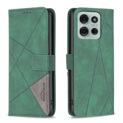 Lacné Kryty | Knižkové puzdro Rhombus zelené – Motorola Moto G75 5G | Lacné Kryty