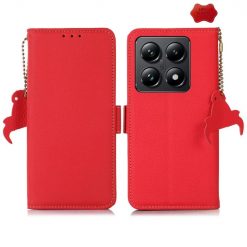 Lacné Kryty | Peňaženkové puzdro RFID Leather case červené – Xiaomi 14T Pro | Lacné Kryty