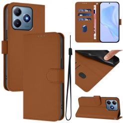 Lacné Kryty | Peňaženkové puzdro Solid tmavohnedé – Realme C61 / C63 | Lacné Kryty