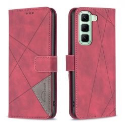 Knižkové puzdro Rhombus červené – Infinix Hot 50 5G | Lacné Kryty Lacné Kryty | Knižkové puzdro Rhombus červené – Infinix Hot 50 5G | Lacné Kryty