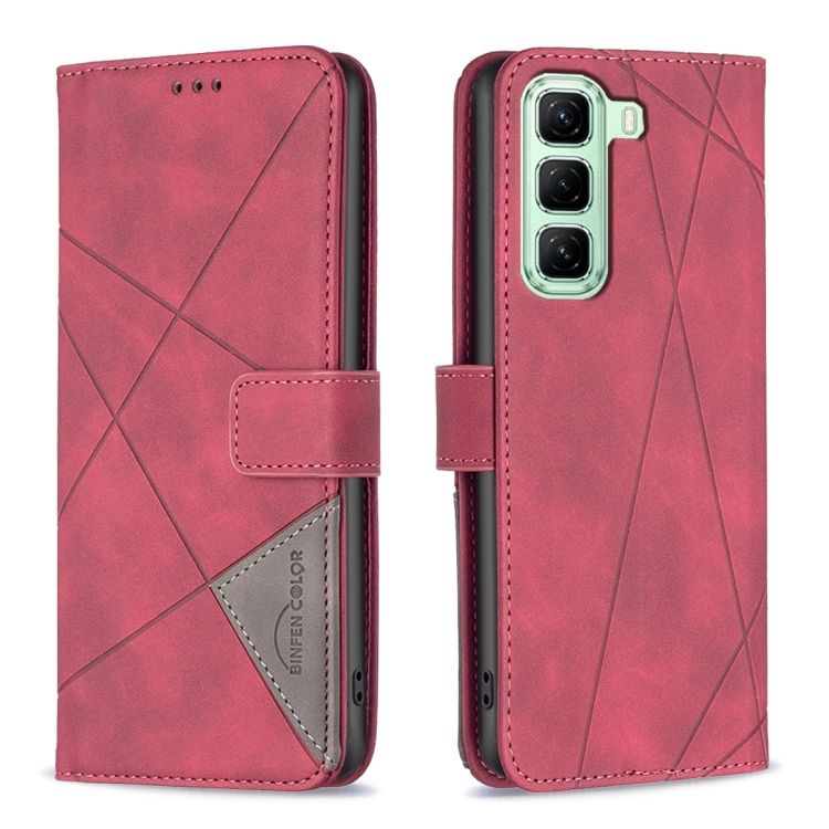 Knižkové puzdro Rhombus červené – Infinix Hot 50 5G | Lacné Kryty Lacné Kryty | Knižkové puzdro Rhombus červené – Infinix Hot 50 5G | Lacné Kryty