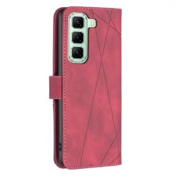 Knižkové puzdro Rhombus červené – Infinix Hot 50 5G | Lacné Kryty Lacné Kryty | Knižkové puzdro Rhombus červené – Infinix Hot 50 5G | Lacné Kryty