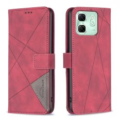 Lacné Kryty | Knižkové puzdro Rhombus červené – Infinix Hot 50i / Smart 9 / Smart 9 HD | Lacné Kryty