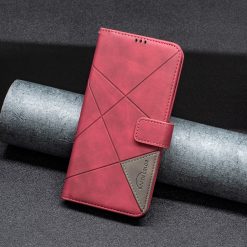 Lacné Kryty | Knižkové puzdro Rhombus červené – Infinix Hot 50i / Smart 9 / Smart 9 HD | Lacné Kryty