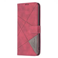 Lacné Kryty | Knižkové puzdro Rhombus červené – Infinix Hot 50i / Smart 9 / Smart 9 HD | Lacné Kryty