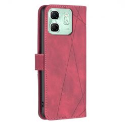 Lacné Kryty | Knižkové puzdro Rhombus červené – Infinix Hot 50i / Smart 9 / Smart 9 HD | Lacné Kryty