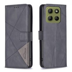 Lacné Kryty | Knižkové puzdro Rhombus čierne – Motorola Moto G15 / G15 Power | Lacné Kryty