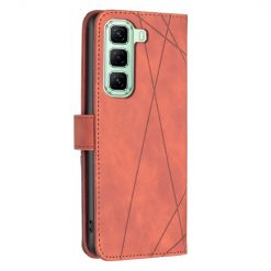 Knižkové puzdro Rhombus hnedé – Infinix Hot 50 5G | Lacné Kryty Lacné Kryty | Knižkové puzdro Rhombus hnedé – Infinix Hot 50 5G | Lacné Kryty