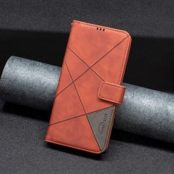 Lacné Kryty | Knižkové puzdro Rhombus hnedé – Infinix Hot 50i / Smart 9 / Smart 9 HD | Lacné Kryty
