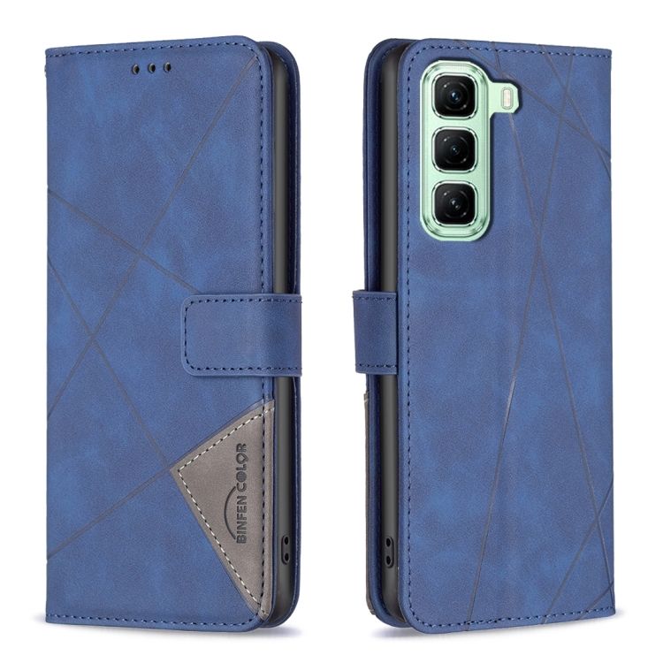 Knižkové puzdro Rhombus modré – Infinix Hot 50 5G | Lacné Kryty Lacné Kryty | Knižkové puzdro Rhombus modré – Infinix Hot 50 5G | Lacné Kryty
