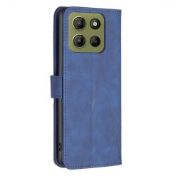 Lacné Kryty | Knižkové puzdro Rhombus modré – Motorola Moto G15 / G15 Power | Lacné Kryty