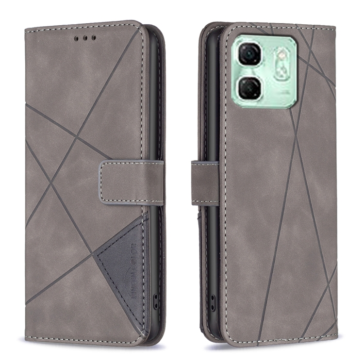 Knižkové puzdro Rhombus sivé – Infinix Hot 50i / Smart 9 / Smart 9 HD | Lacné Kryty Lacné Kryty | Knižkové puzdro Rhombus sivé – Infinix Hot 50i / Smart 9 / Smart 9 HD | Lacné Kryty