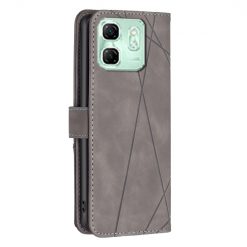 Knižkové puzdro Rhombus sivé – Infinix Hot 50i / Smart 9 / Smart 9 HD | Lacné Kryty Lacné Kryty | Knižkové puzdro Rhombus sivé – Infinix Hot 50i / Smart 9 / Smart 9 HD | Lacné Kryty