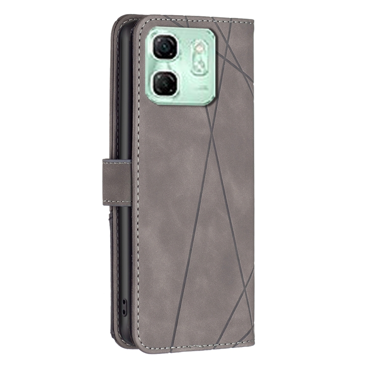 Knižkové puzdro Rhombus sivé – Infinix Hot 50i / Smart 9 / Smart 9 HD | Lacné Kryty Lacné Kryty | Knižkové puzdro Rhombus sivé – Infinix Hot 50i / Smart 9 / Smart 9 HD | Lacné Kryty