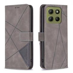 Lacné Kryty | Knižkové puzdro Rhombus sivé – Motorola Moto G15 / G15 Power | Lacné Kryty