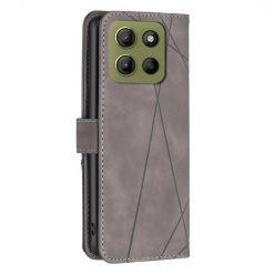 Lacné Kryty | Knižkové puzdro Rhombus sivé – Motorola Moto G15 / G15 Power | Lacné Kryty