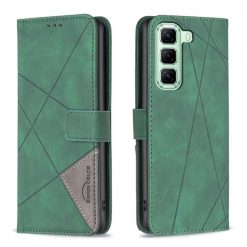 Knižkové puzdro Rhombus zelené – Infinix Hot 50 5G | Lacné Kryty Lacné Kryty | Knižkové puzdro Rhombus zelené – Infinix Hot 50 5G | Lacné Kryty