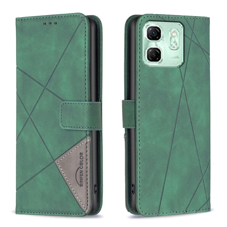 Knižkové puzdro Rhombus zelené – Infinix Hot 50i / Smart 9 / Smart 9 HD | Lacné Kryty Lacné Kryty | Knižkové puzdro Rhombus zelené – Infinix Hot 50i / Smart 9 / Smart 9 HD | Lacné Kryty