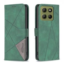 Knižkové puzdro Rhombus zelené – Motorola Moto G15 / G15 Power | Lacné Kryty Lacné Kryty | Knižkové puzdro Rhombus zelené – Motorola Moto G15 / G15 Power | Lacné Kryty