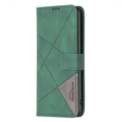 Lacné Kryty | Knižkové puzdro Rhombus zelené – Motorola Moto G15 / G15 Power | Lacné Kryty