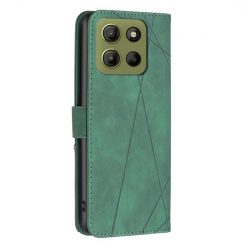 Knižkové puzdro Rhombus zelené – Motorola Moto G15 / G15 Power | Lacné Kryty Lacné Kryty | Knižkové puzdro Rhombus zelené – Motorola Moto G15 / G15 Power | Lacné Kryty