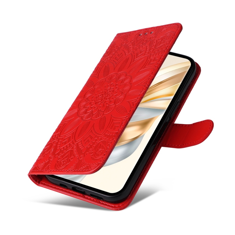 Peňaženkové puzdro Embossing Pattern Slnečnica červené – Honor Magic 7 Lite | Lacné Kryty Lacné Kryty | Peňaženkové puzdro Embossing Pattern Slnečnica červené – Honor Magic 7 Lite | Lacné Kryty