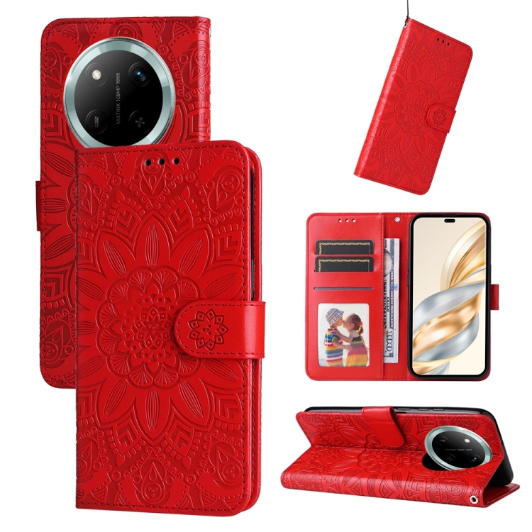 Peňaženkové puzdro Embossing Pattern Slnečnica červené – Honor Magic 7 Lite | Lacné Kryty Lacné Kryty | Peňaženkové puzdro Embossing Pattern Slnečnica červené – Honor Magic 7 Lite | Lacné Kryty