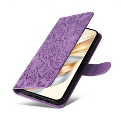 Peňaženkové puzdro Embossing Pattern Slnečnica fialové – Honor Magic 7 Lite | Lacné Kryty Lacné Kryty | Peňaženkové puzdro Embossing Pattern Slnečnica fialové – Honor Magic 7 Lite | Lacné Kryty