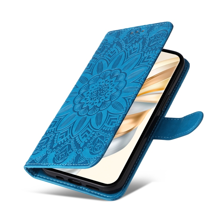 Peňaženkové puzdro Embossing Pattern Slnečnica modré – Honor Magic 7 Lite | Lacné Kryty Lacné Kryty | Peňaženkové puzdro Embossing Pattern Slnečnica modré – Honor Magic 7 Lite | Lacné Kryty