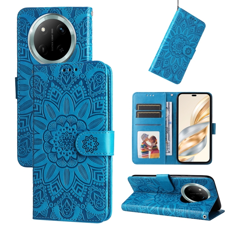Peňaženkové puzdro Embossing Pattern Slnečnica modré – Honor Magic 7 Lite | Lacné Kryty Lacné Kryty | Peňaženkové puzdro Embossing Pattern Slnečnica modré – Honor Magic 7 Lite | Lacné Kryty