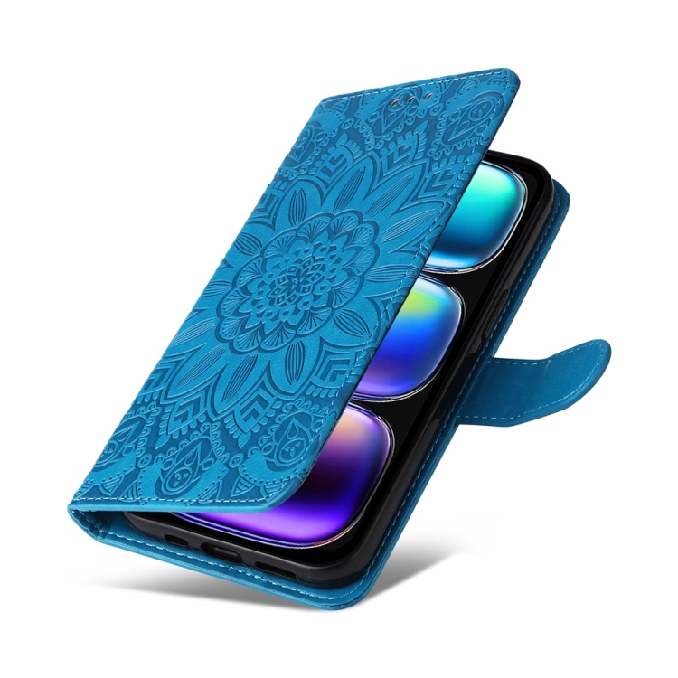 Peňaženkové puzdro Embossing Pattern Slnečnica modré – Infinix Hot 50i / Smart 9 / Smart 9 HD | Lacné Kryty Lacné Kryty | Peňaženkové puzdro Embossing Pattern Slnečnica modré – Infinix Hot 50i / Smart 9 / Smart 9 HD | Lacné Kryty