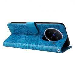 Lacné Kryty | Peňaženkové puzdro Embossing Pattern Slnečnica modré – Vivo X200 Pro | Lacné Kryty