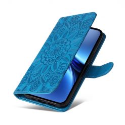 Lacné Kryty | Peňaženkové puzdro Embossing Pattern Slnečnica modré – Vivo X200 Pro | Lacné Kryty