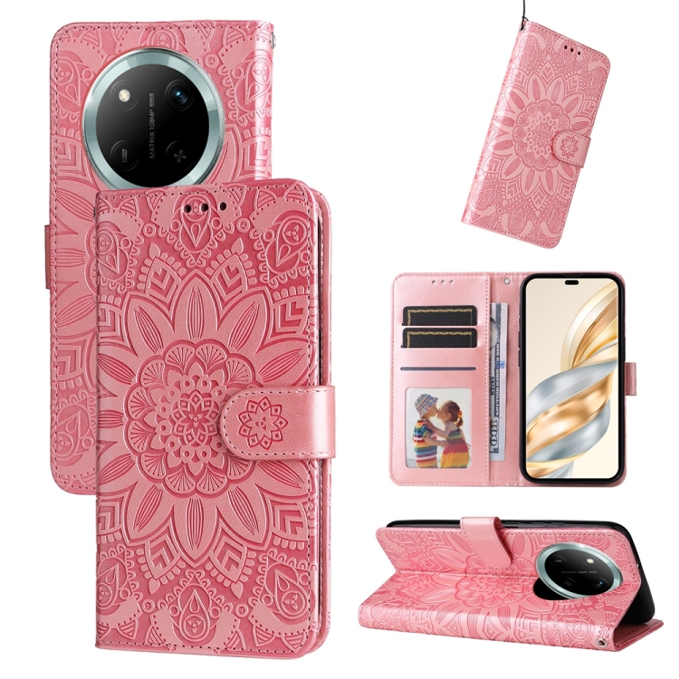 Peňaženkové puzdro Embossing Pattern Slnečnica ružové – Honor Magic 7 Lite | Lacné Kryty Lacné Kryty | Peňaženkové puzdro Embossing Pattern Slnečnica ružové – Honor Magic 7 Lite | Lacné Kryty