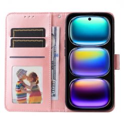 Lacné Kryty | Peňaženkové puzdro Embossing Pattern Slnečnica ružové – Infinix Hot 50i / Smart 9 / Smart 9 HD | Lacné Kryty