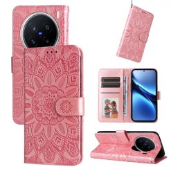 Peňaženkové puzdro Embossing Pattern Slnečnica ružové – Vivo X200 Pro | Lacné Kryty Lacné Kryty | Peňaženkové puzdro Embossing Pattern Slnečnica ružové – Vivo X200 Pro | Lacné Kryty