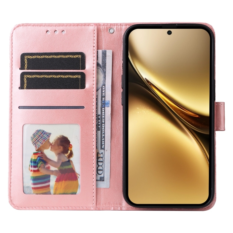 Peňaženkové puzdro Embossing Pattern Slnečnica ružové – Vivo X200 Pro | Lacné Kryty Lacné Kryty | Peňaženkové puzdro Embossing Pattern Slnečnica ružové – Vivo X200 Pro | Lacné Kryty