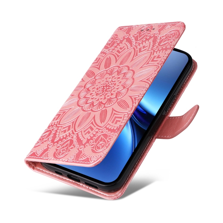 Peňaženkové puzdro Embossing Pattern Slnečnica ružové – Vivo X200 Pro | Lacné Kryty Lacné Kryty | Peňaženkové puzdro Embossing Pattern Slnečnica ružové – Vivo X200 Pro | Lacné Kryty
