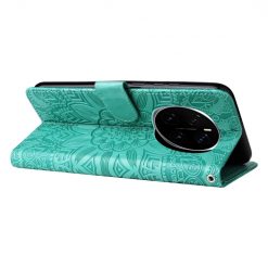 Lacné Kryty | Peňaženkové puzdro Embossing Pattern Slnečnica zelené – Honor Magic 7 Pro | Lacné Kryty