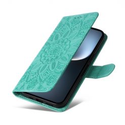 Lacné Kryty | Peňaženkové puzdro Embossing Pattern Slnečnica zelené – Honor Magic 7 Pro | Lacné Kryty